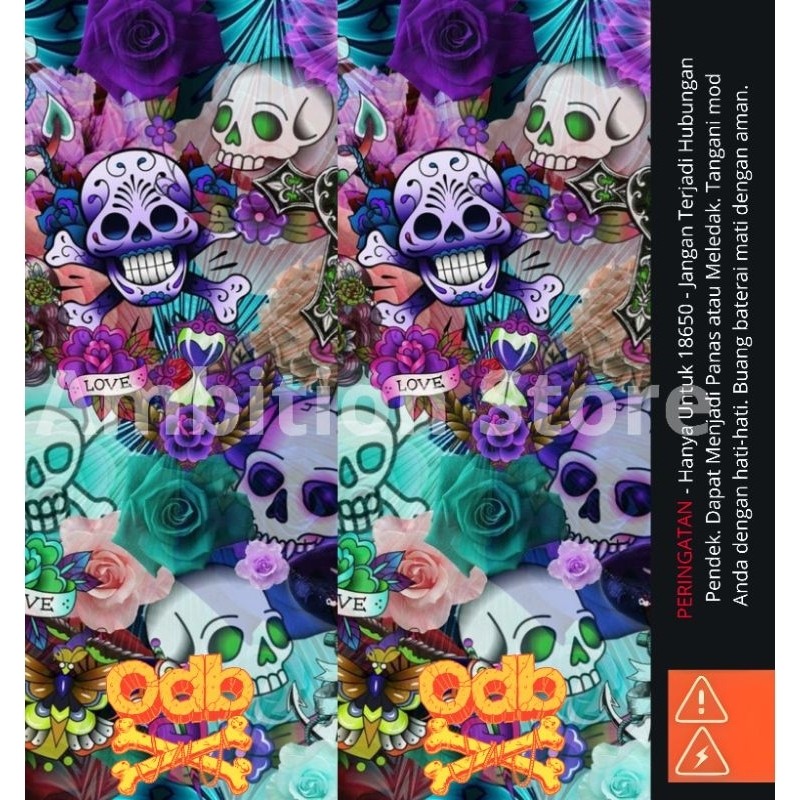

*PromoTerjangkau* Ambitionstore Stiker Wrap Baterai 18650 Skull Series Pelindung Dan Penghias Untuk Segala Merek 23 Garskin Wrap Stiker Premium / X Casing Case COD