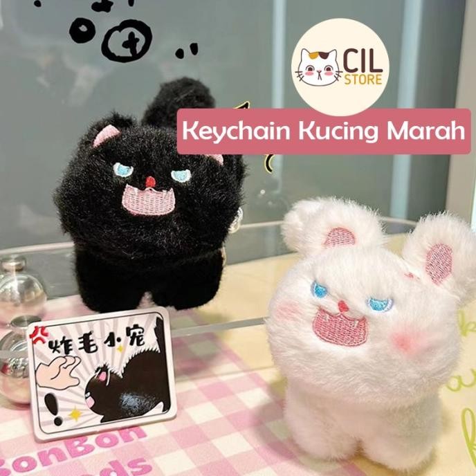 Promo Gantungan Kunci Tas Boneka Kucing Marah/Cute Cat Bag Keychain Lucu
