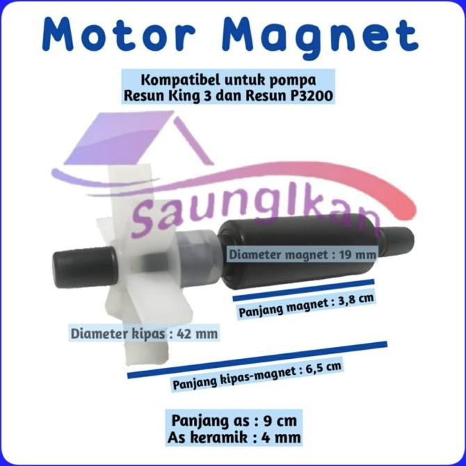 Rotor Magnet Kipas Pompa Celup RESUN KING 3 PENGUIN 3200