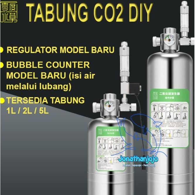 Tabung 2L Co2 Generator Diy Kit Cisod Non Selenoid / Regulator Co2 Diy