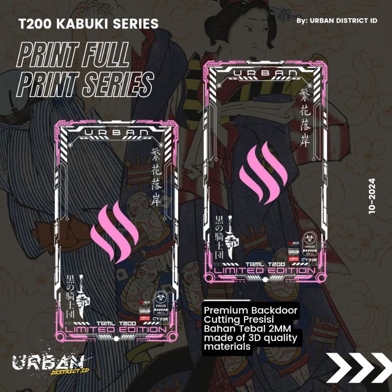 

*PromoTerjangkau* Hiasan Akrilkik Transparant T200 Kabuki Series Trml Print By Urban District Garskin Wrap Stiker Premium / X Casing Case COD