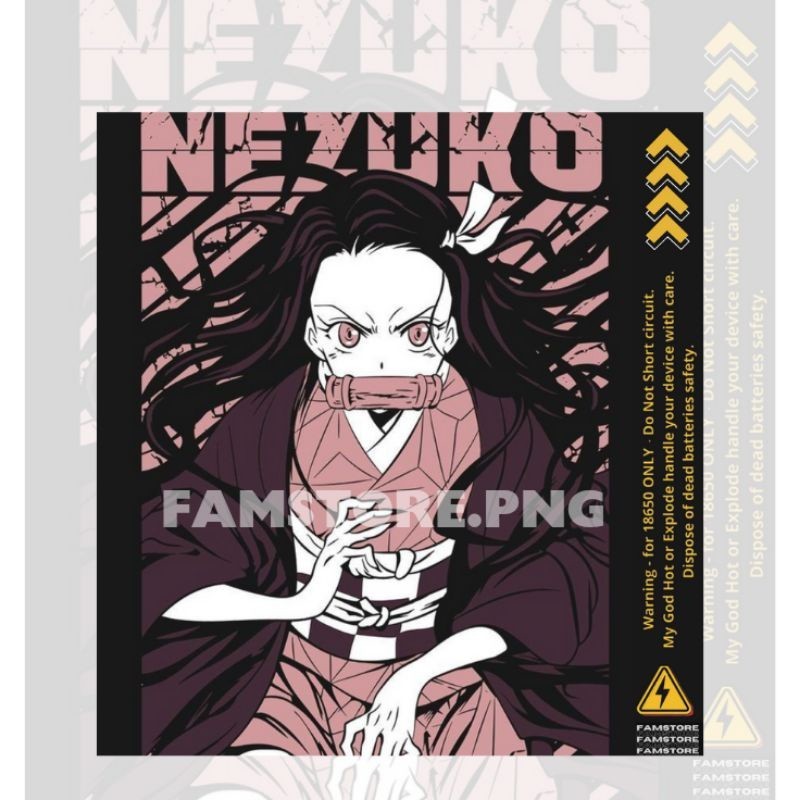 

*PromoTerjangkau* Markasdecal Pelindung Baterai Wrap Stiker 18650 Odb Nezuko Imetsu Dan Pelapis Garskin Premium / X Casing Case COD