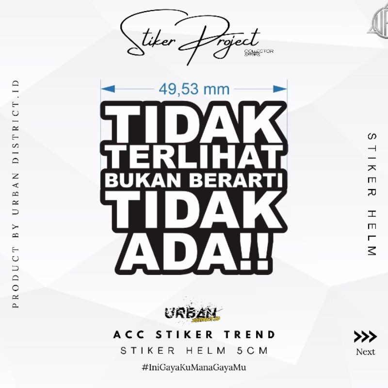 

*PromoTerjangkau* Stiker Laptop Helm Motor Mobil Size S Street Style By Urban District Id Garskin Wrap Premium / X Casing Case COD