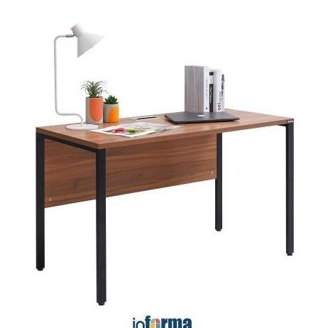 Informa Informa Hector Meja Kantor - Hitam/Cokelat Walnut Office Table Furnitur Kantor Meja Kerja Be