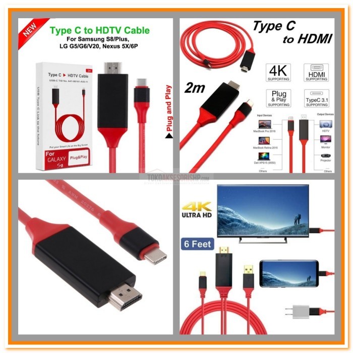 KABEL HDMI TYPE C TO HDMI MEDIA ADAPTER / KABEL HDMI TO TYPE C / USB C