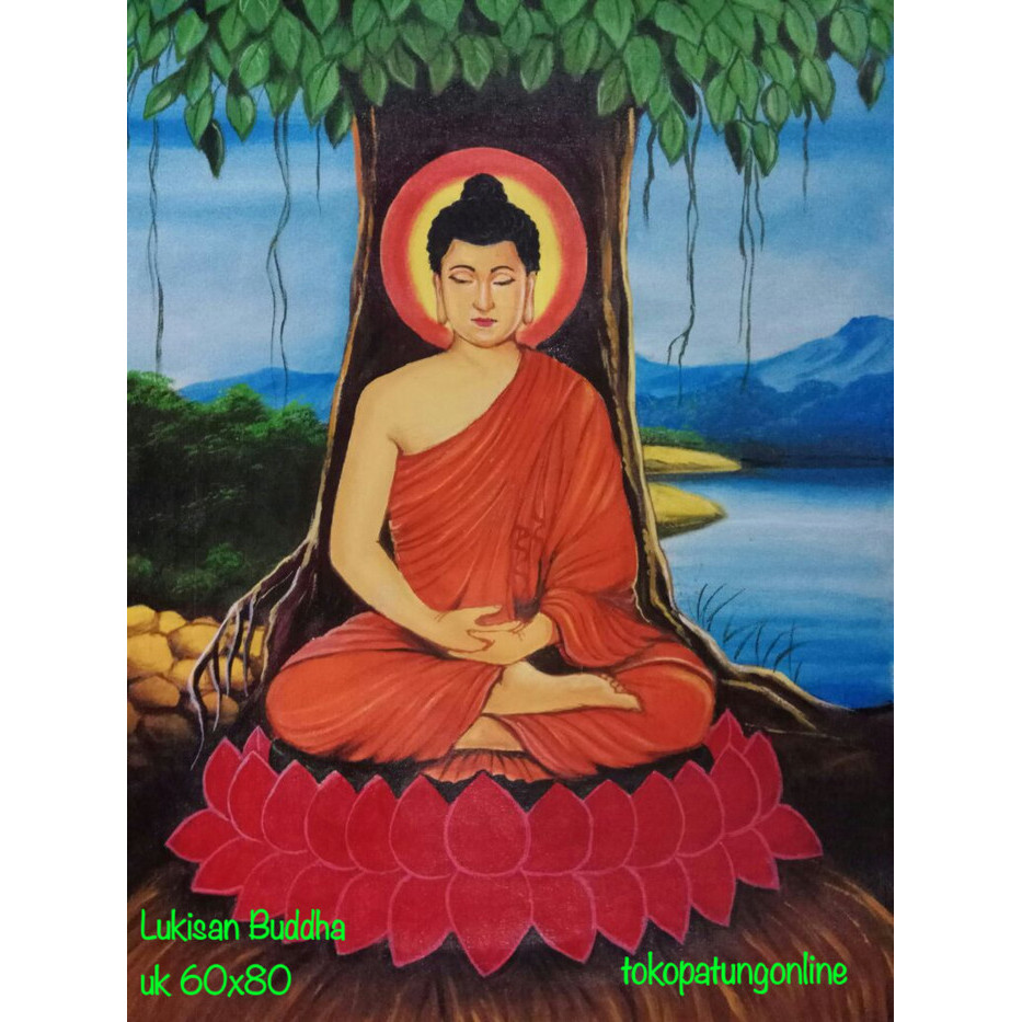 Lukisan Buddha Sakyamuni Uk 60x80