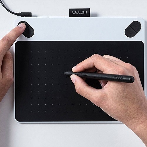 Wacom Intuos Draw CTL490 White Pen Tablet Alat Desain Grafis Putih