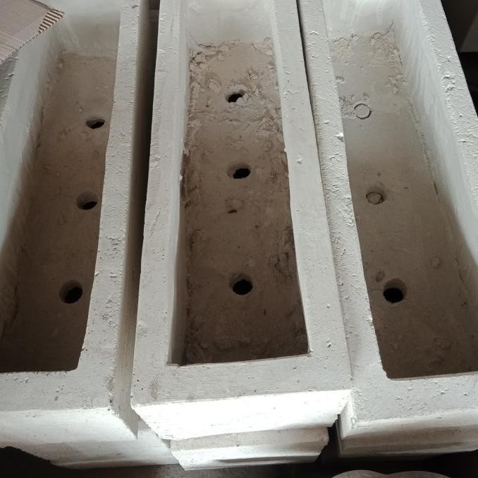 pot panjang minimalis semen putih 60cm - pot tanaman