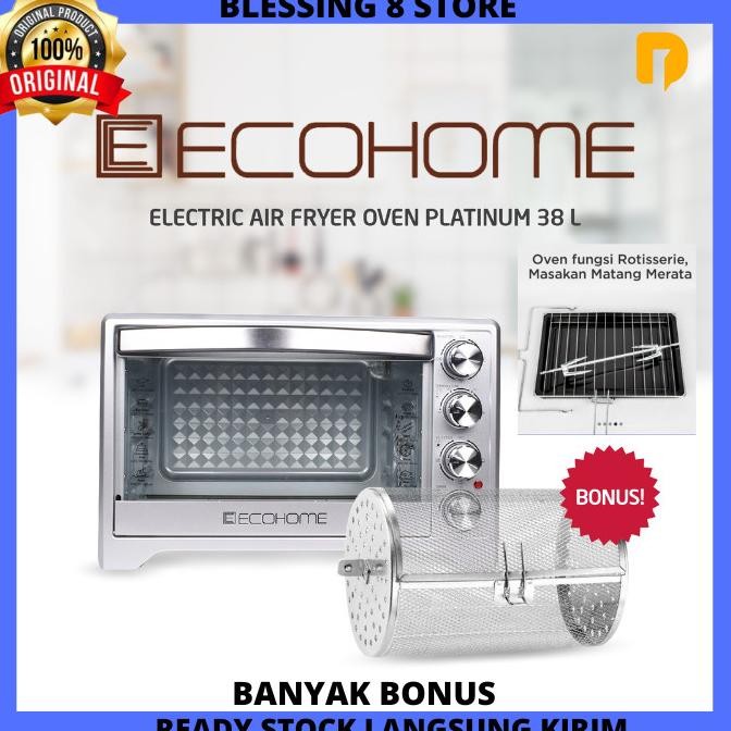 Oven Ecohome Electric Air Fryer Low Watt Platinum Oven Listrik 38 L
