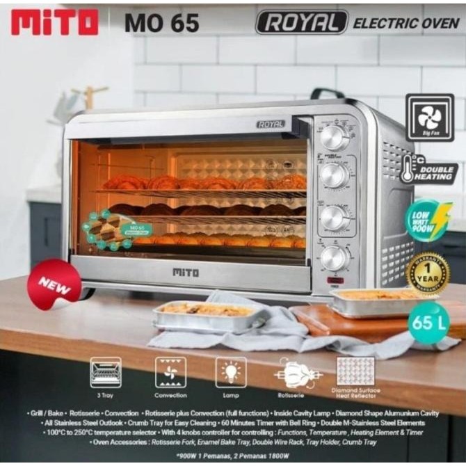 OVEN MITO ELECTRIC 65 LITER MO65 OVEN ROYAL MO-65 GARANSI RESMI -MEDAN