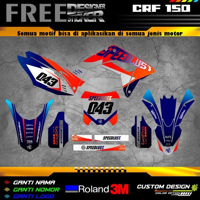 DECAL STIKER MOTOR CRF 150 FREE CUSTOM DESIGN