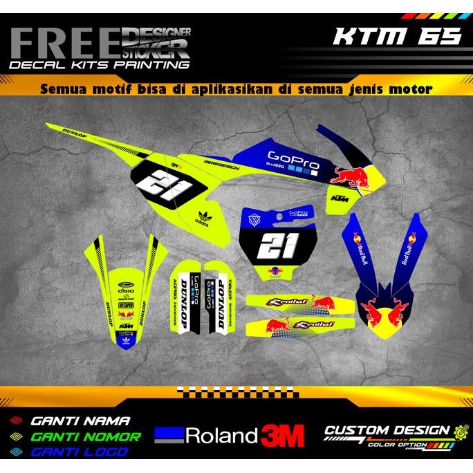 Decal Stiker Motor KTM 65 CC Custom Design 002