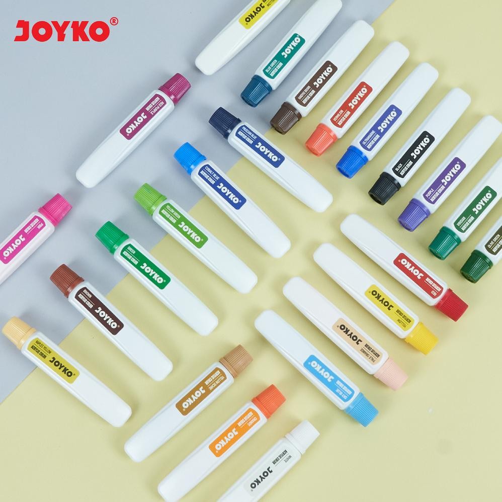 

TERLARIS Joyko TITI Acrylic Colour 12 18 24 36 Warna / Cat Akrilik Joyko SET ACC-12ML ac-8