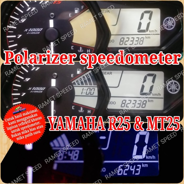 POLARIZER SPEEDOMETER YAMAHA R25 DAN MT25 POLARIS SPEEDOMETER R25 MT25