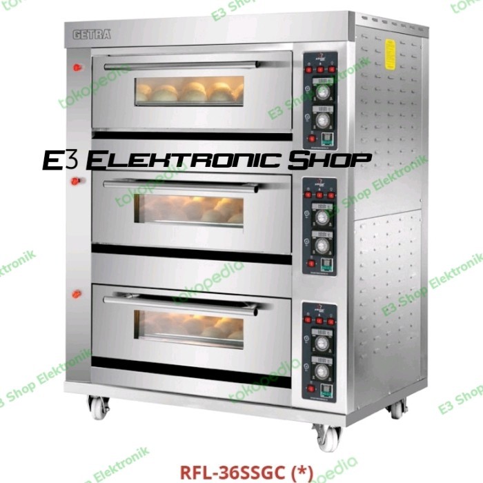 Oven Gas Getra 3Deck 6Tray Stainless RFL36SSGC Roti Kue RFL 36SSGC