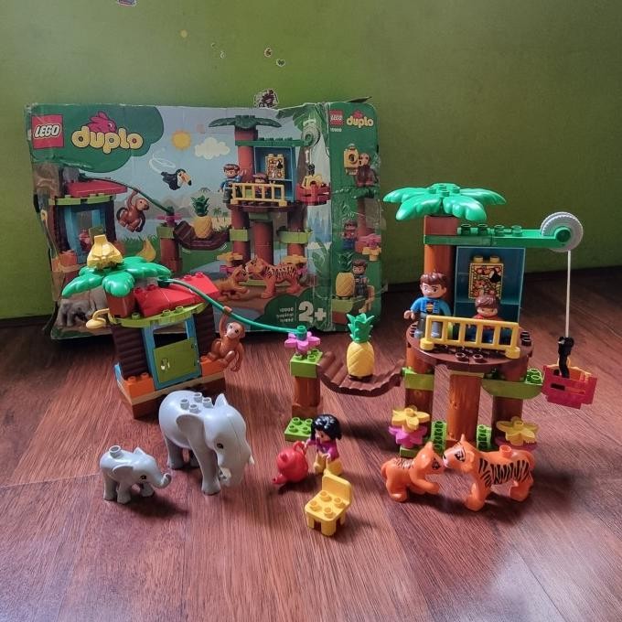 lego duplo set 10906 tropical island hewan hutan