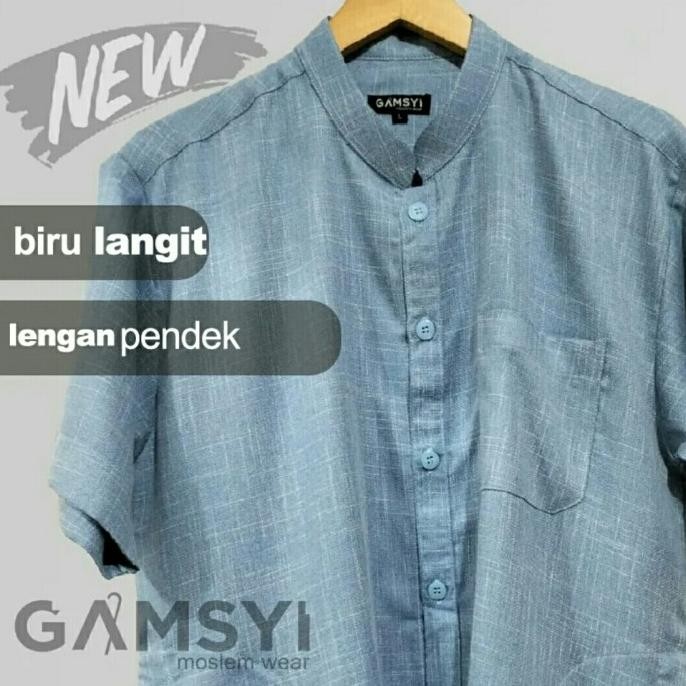Baju koko linen lengan pendek/koko Gamsyi