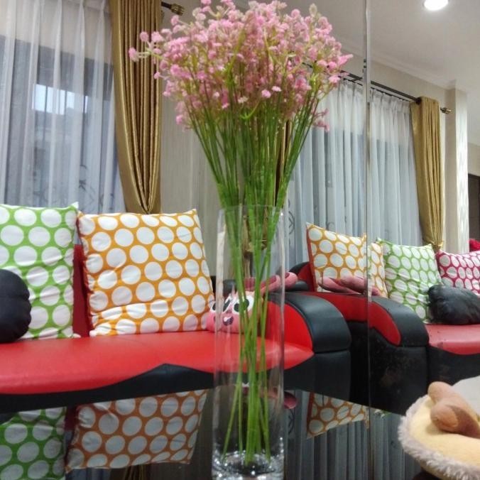 HOT SALE vas bunga kaca bening tinggi 30 cm murah