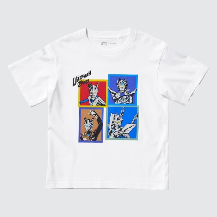 BRD UNIQLO KAOS ANAK LAKI LAKI UT T-SHIRT ULTRAMAN 438158 WHITE SGA