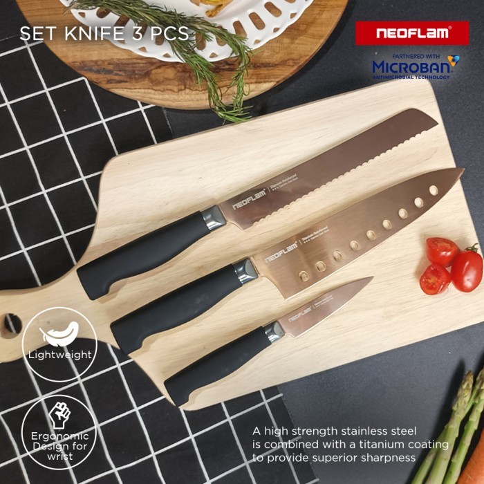 NEOFLAM TITANIUM SET / PISAU DAPUR