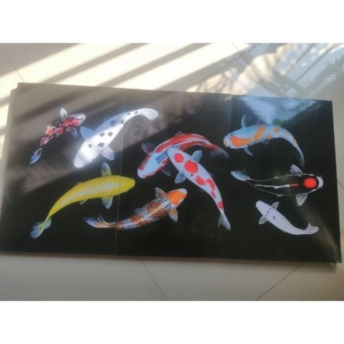 Lukisan Dekorasi Hiasan Dinding Ikan Koi Poster Dinding Gambar Ikan Ko