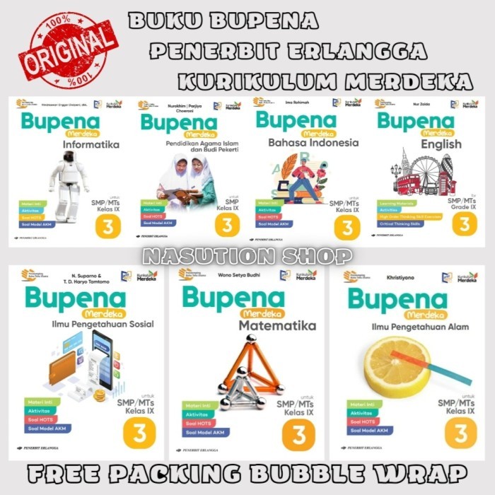 

BERKUALITAS Buku Bupena Kelas 3 / 9 IX SMP/MTs Erlangga Kurikulum Merdeka KURMER