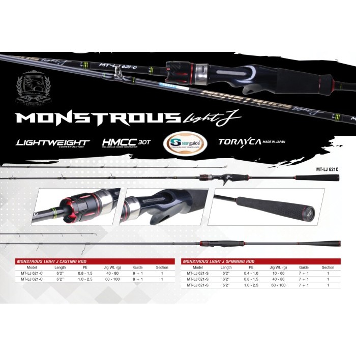 AJR99 JORAN LIGHT JIG SEAHAWK MONSTROUS ONE PIECE 621SP 621BC PE0.4-1.0 PE0.8-1.6 PE1.0-2.5 FREE