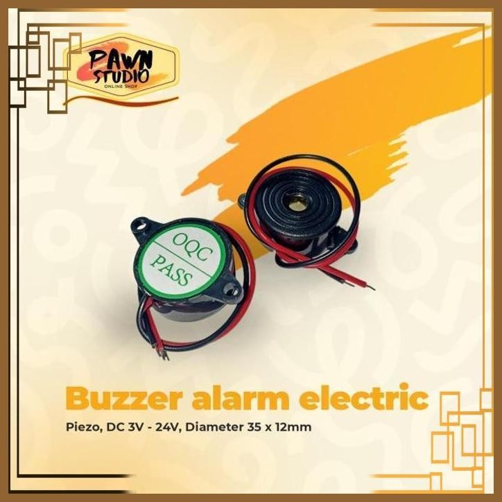 [PAWN] BUZZER BUSER ALARM ACTIVE AKTIF / BUZZER PIEZO ALARM ELECTRIC HITAM DC 3V-24V