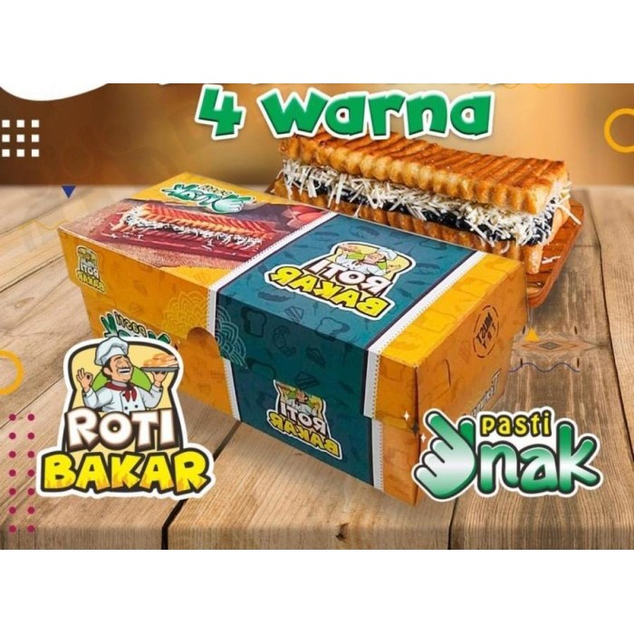 NEW Dus Roti Bakar Motif Ukuran 20x9x7,5 cm / Box Roti Bakar PER PACK