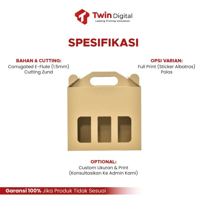 

TERBARU! Packaging Box Kardus / Gift Box Isi 3 Toples Tabung - Dus Corrugated