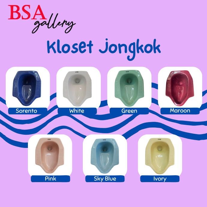 KLOSET JONGKOK WARNA MURAH MODEL TOTO / TOILET WC JONGKOK GLASUR HALUS