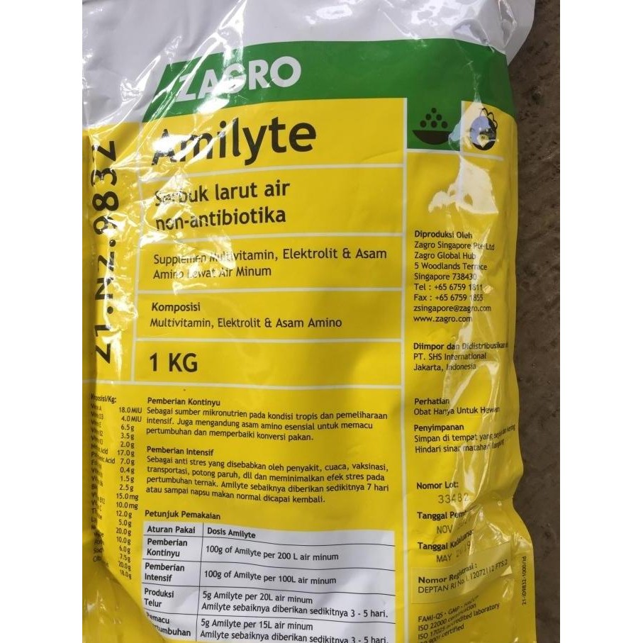 Vitamin Hewan Ternak Amilyte zagro 1 kg