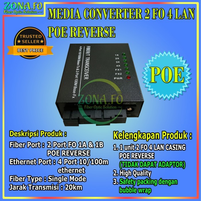 MEDIA CONVERTER 2 PORT FO 4 PORT LAN POE 10/100 2 FO 4 LAN POE