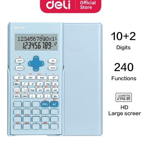 

COD Deli Calculator Scientific Kalkulator 240 Fungsi Kalkulasi 3 Warna 1700 DELI KINCIZEN gr-8