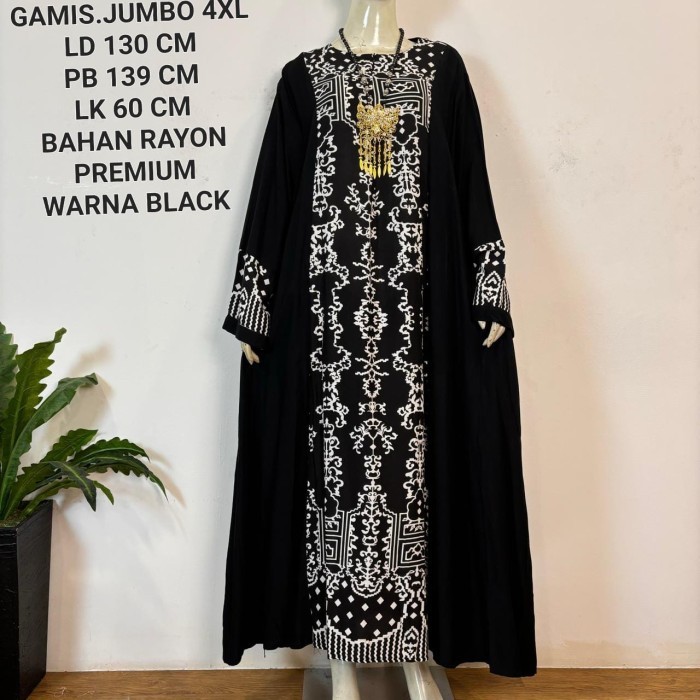 Gamis Jumbo Wanita Ld 125 Cm Model Kombinasi Kekinian