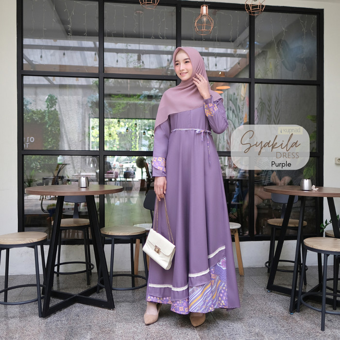 KUPNAD Gamis Katun Toyobo Batik - Syakila Dress Purple