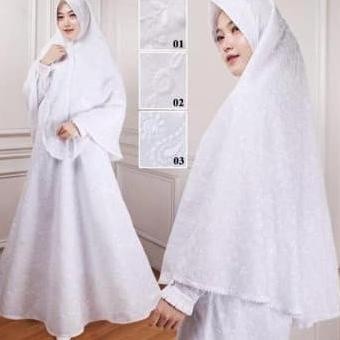 Baju ihrom wanita-baju ihrom gamis dan bergo-gamis putih M-L-XL-XXL