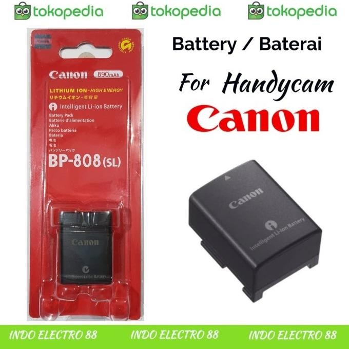 Ori Baterai Handycam Canon Batrai Bp-808 Baterey Camcorder Bp808