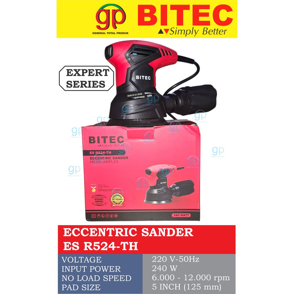 eccentric sander bitec es r-524-th, mesin amplas bulat bitec, mesin polesh bitec, orbital sander bit