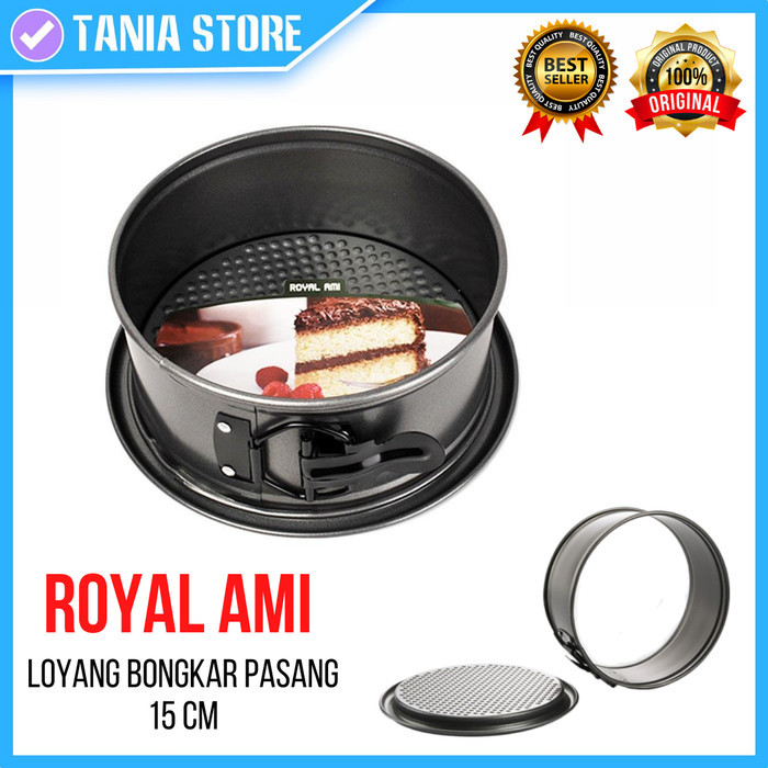 Ready Loyang Kue Bolu Bongkar Pasang Springform 15 Cm Anti Lengket Royal Ami