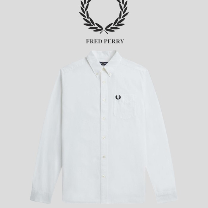 Fred Perry Kemeja Panjang Pria Casual Premium Slimfit