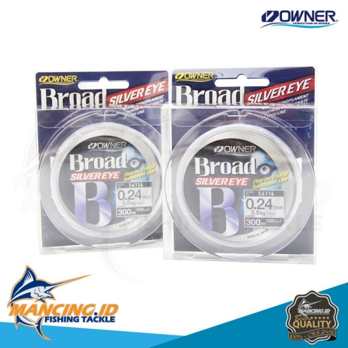 Senar Pancing Owner Broad Silver Eye 0.50mm 300m Nylon Monofilament
