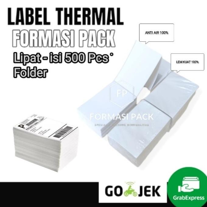 

Sale Kertas Thermal Label Sticker 100X150 500Pcs Barcode Ukuran A6 Lipat