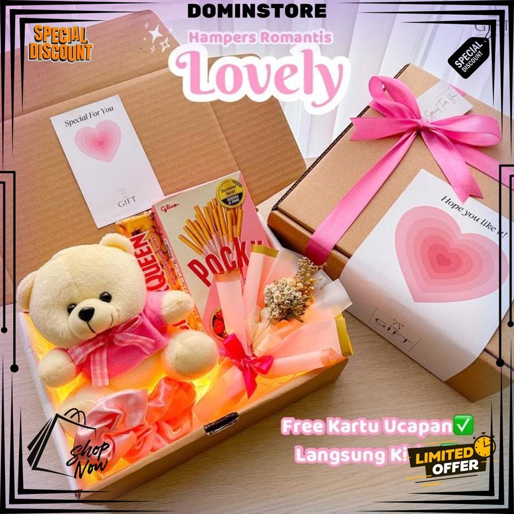 

Hampers Cewe Kado Boneka Hadiah Pesta Snack Cokelat Gift Bunga Ulang Tahun Valentine Wisuda Anniversary D Termurah