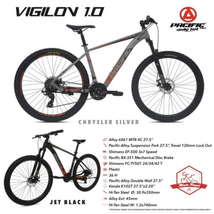 Mtb Pacific Vigilon 1.0 Alloy 21 speed Disc brake 27.5 inch