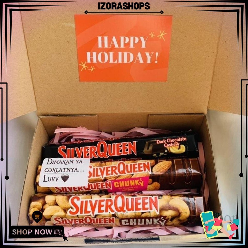 

Hampers Coklat Silver Queen Chunky Bar 95Gr Untuk Hadiah Ultah / Anniv / Valentine 3 Pcs Rasa Random Murah D Sale