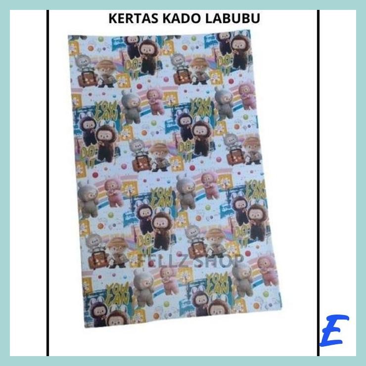 

| STV | 10 LEMBAR KERTAS KADO GLOSSY LABUBU BY KIKY