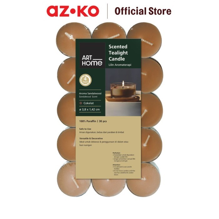 Azko Arthome Lilin Aromaterapi Tealight 4 Hours - Coffee