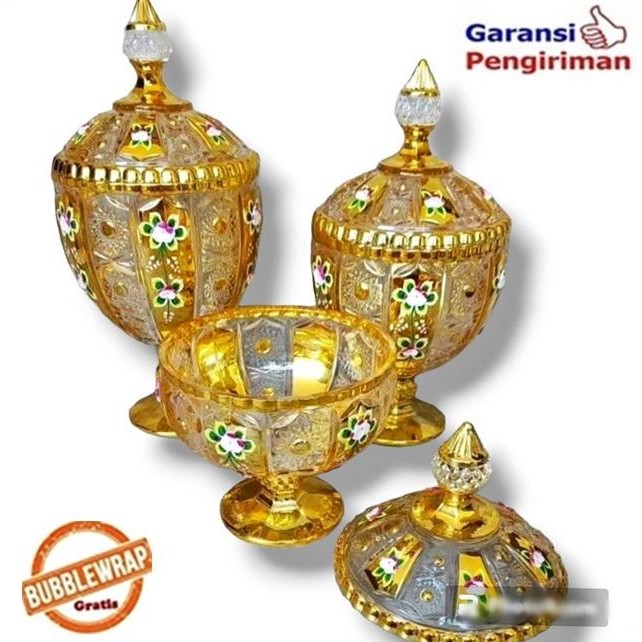 terbaru !!! toples kaca kristal toples piala set toples lebaran set
