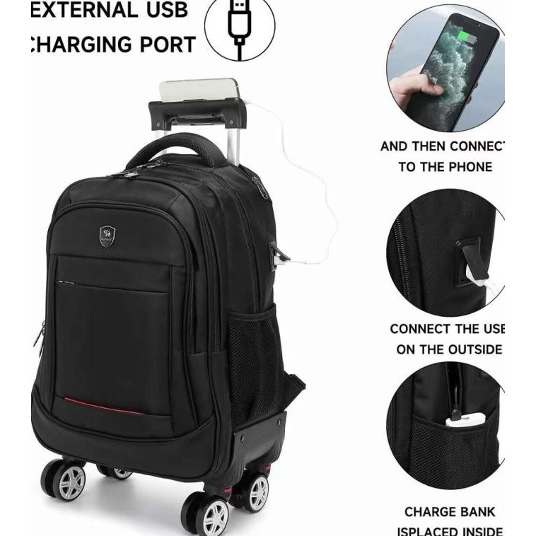 Polo Power Tas Ransel Troli Import Backpack Troly Ransel Koper Import